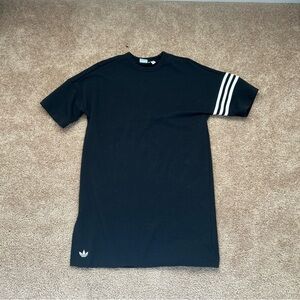 Adidas Men's Black Tee with White Stripes